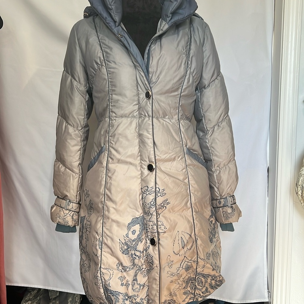 Rare 2002 Playboy Blue Ombré with impressionist design winter coat SZ165/88A